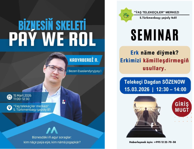 “Ýaş telekeçiler” merkeziniň telekeçilik işi boýunça nobatdaky sapagy geçirilýär.